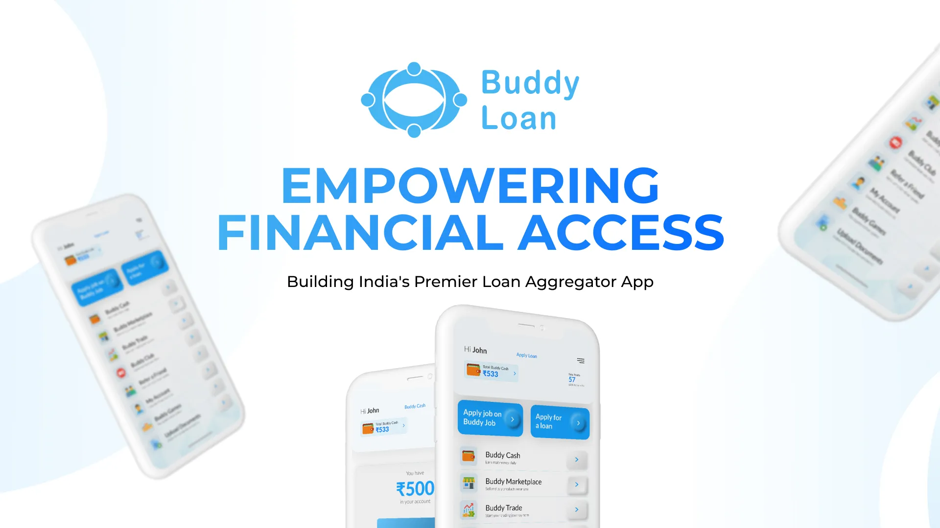 Buddy Loan app dashboard showing Buddy Cash balance, credit score and loan options