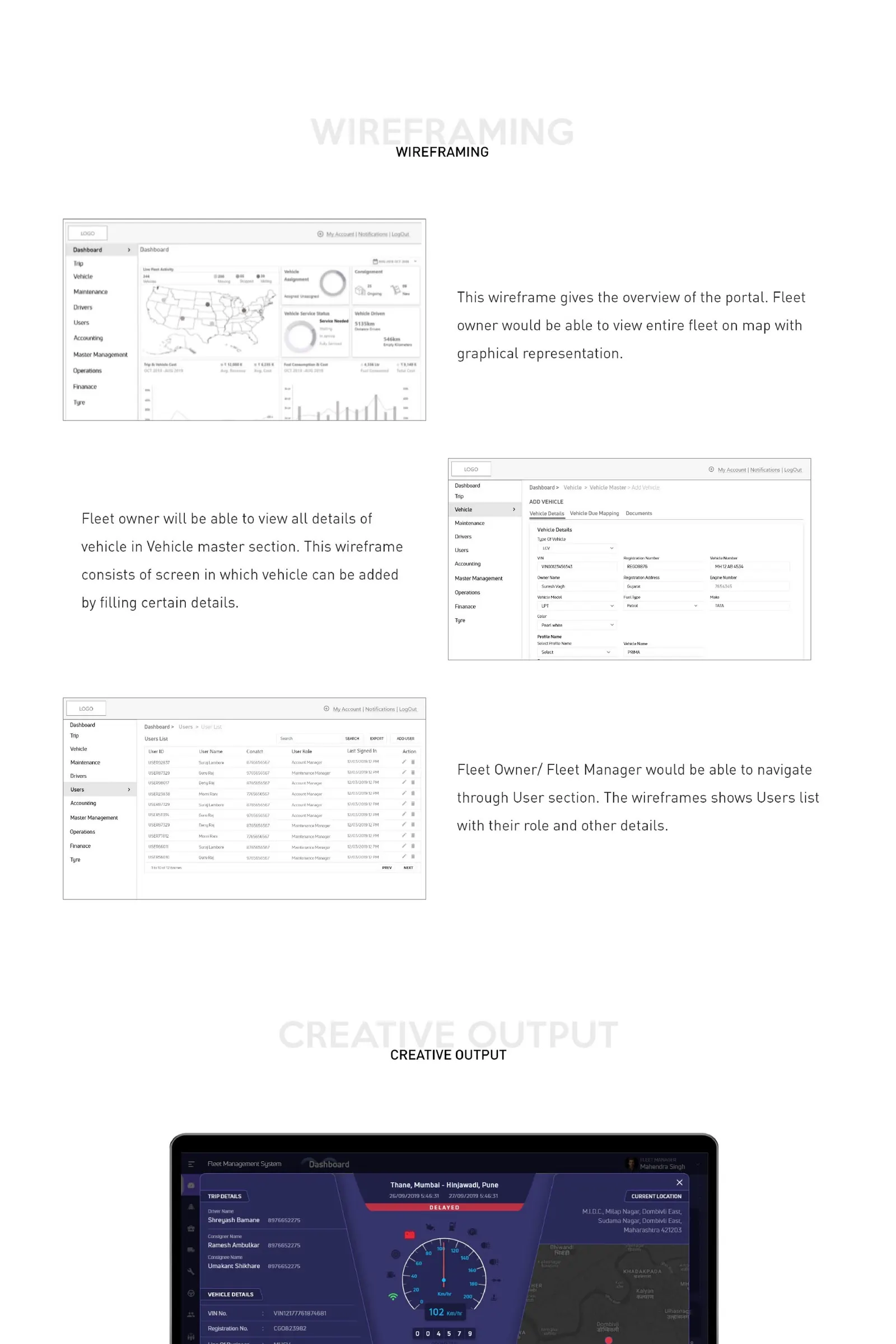 Fleet Management System case study board 2 of 3