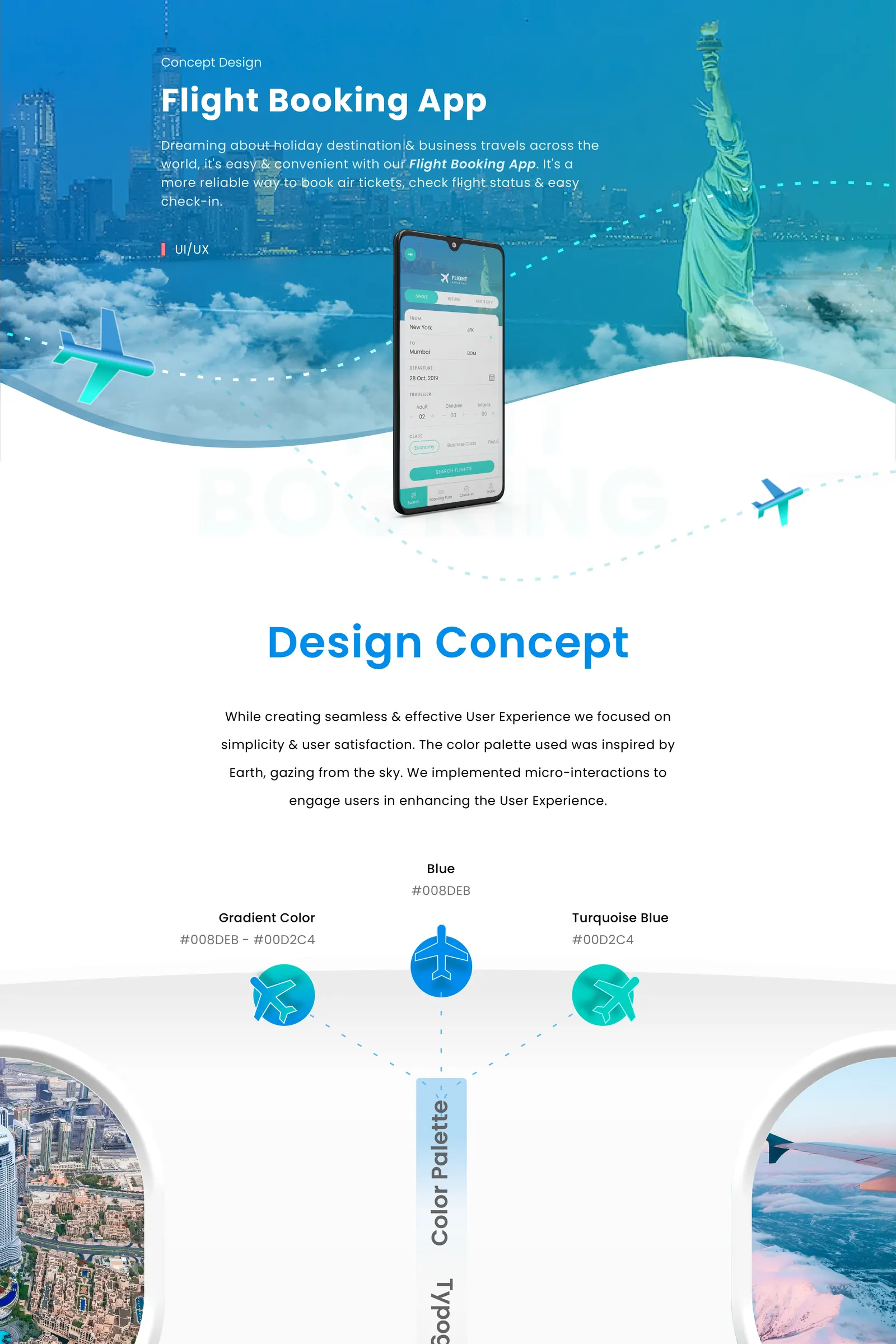 Flight Booking App case study board 1 of 3