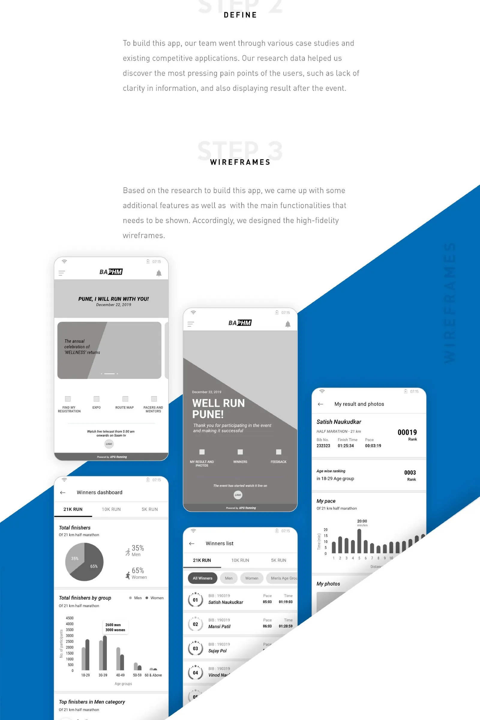 Marathon App case study board 2 of 4